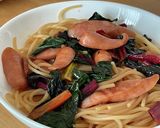 小松菜（スイスチャード）ベーコンのパスタ作り方8写真