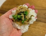 だいこんイリチーと菜の花のおにぎり作り方3写真