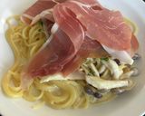 生ハムと生クリームしめじのパスタ作り方5写真