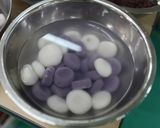 紫芋(粉)とさくらの白玉団子作り方3写真