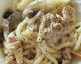 チーズクリームチキンうどん☆ランチ☆夜食作り方3写真