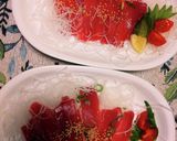 節約にも！お造りを二人分に盛り付けて！作り方4写真