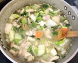鶏肉と冬野菜のかき卵つゆかけそば作り方2写真