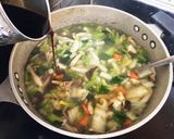鶏肉と冬野菜のかき卵つゆかけそば作り方3写真