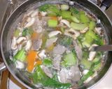青梗菜・豚肉・豆腐・かき玉中華スープ作り方6写真
