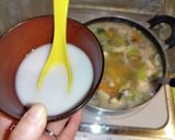 青梗菜・豚肉・豆腐・かき玉中華スープ作り方10写真