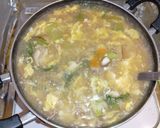 青梗菜・豚肉・豆腐・かき玉中華スープ作り方12写真