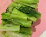 ちんげん菜ばなワサビ漬けマヨ和え作り方1写真