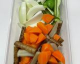 合挽肉と野菜達のすき焼き風味作り方1写真
