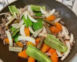合挽肉と野菜達のすき焼き風味作り方4写真