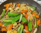 合挽肉と野菜達のすき焼き風味作り方5写真