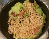 超簡単！キャベツとベーコン焼きうどん弁当作り方9写真