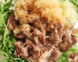 水菜消費！牛肉と水菜のおろしポン酢和え作り方3写真