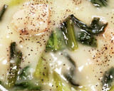 鮭と青梗菜のクリーム煮！お醤油で和風味作り方7写真