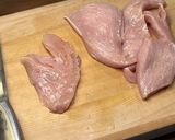 蒸し鶏と蒸しなすの和え物作り方1写真