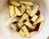 根菜茄子白菜ウスター梅ごま味温野菜サラダ作り方1写真