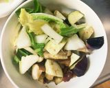 根菜茄子白菜ウスター梅ごま味温野菜サラダ作り方13写真