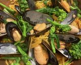 ムール貝と菜の花のパスタパエリア作り方19写真