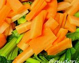 青菜とｷｸﾗｹﾞの中華炒め作り方1写真