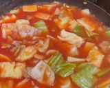 ロールキャベツをイメージしたスープパスタ作り方5写真