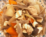 ササミ牛蒡大根こんにゃく豆腐の和風煮込み作り方7写真