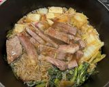 霜降りステーキ肉のすき焼き作り方10写真