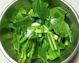 ごま油香る小松菜漬けのおにぎり作り方1写真