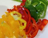 幼児食 パプリカとピーマンのきんぴら風作り方1写真