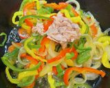 幼児食 パプリカとピーマンのきんぴら風作り方5写真