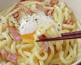 ☆簡単☆5分で完成！濃厚チーズ卵うどん作り方4写真