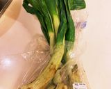 新玉ねぎ☆ニンニクと新玉ねぎの葉炒め作り方1写真
