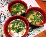 パパっと！絹厚揚げサラダほうれん草味噌汁作り方5写真