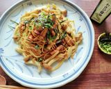 きのことベーコンのわさび醤油パスタ作り方7写真