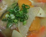 具材たっぷり♪生姜とごま油で温かい豚汁♪作り方6写真
