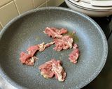 ニンニクの芽&豚コマ肉炒め、豆板醤入り作り方6写真
