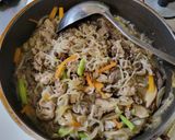 昆布と椎茸の出汁が効いた牛丼作り方9写真