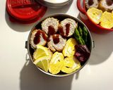 くるくる肉巻きフライのっけ弁当作り方1写真