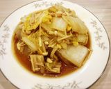 白菜とエノキの味つけポン酢の温サラダ作り方8写真