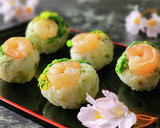 簡単♪ひな祭り♪エビと菜の花の手まり寿司作り方4写真