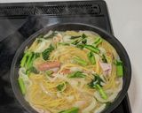 フライパンで簡単パスタ作り方1写真