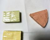 ひな祭りに　菱餅風おつまみチーズ作り方2写真