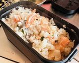 キャンプ 生鮭とワカメの炊き込みご飯作り方7写真