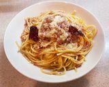 保存食整理！コンビーフ玉葱粉チーズパスタ作り方4写真