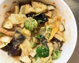 肉無チクワピリ辛味噌味茄子椎茸野菜炒め作り方16写真