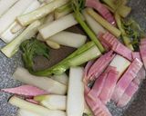山うどとベーコンのパスタ作り方3写真