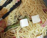 山うどとベーコンのパスタ作り方4写真