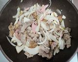 味付け簡単～焼き肉のタレで豚玉丼作り方3写真