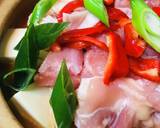 鍋の素活用●鶏肉のキムチもちカボチャ鍋作り方2写真