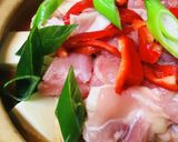 鍋の素活用●鶏肉のキムチもちカボチャ鍋作り方2写真