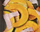 カボチャとベーコンのニンニク炒め☆お弁当作り方3写真
